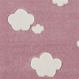 Detský koberec - Sky Cloud obláčiky okrúhly farba: ružová - biela 5