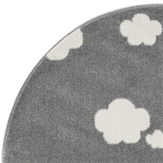 Detský koberec - Sky Cloud obláčiky okrúhly farba: striebornosivá - biela 6