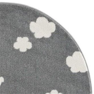 Detský koberec - Sky Cloud obláčiky okrúhly farba: striebornosivá - biela 7