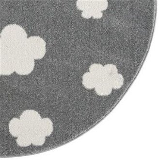 Detský koberec - Sky Cloud obláčiky okrúhly farba: striebornosivá - biela 9
