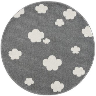 Detský koberec - Sky Cloud obláčiky okrúhly farba: striebornosivá - biela 2