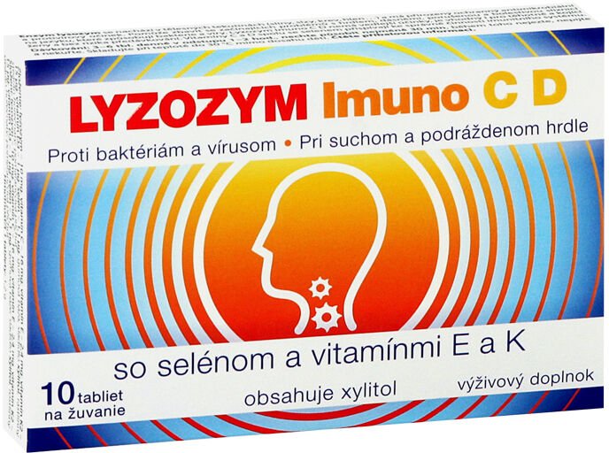 LYZOZYM Imuno C D so selénom a vitamínmi E a K 10 tbl. na žuvanie 2