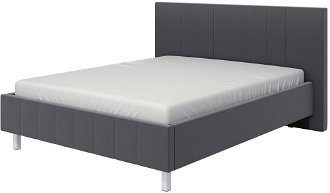 Manželská posteľ 160x200cm camilla - tm. sivá/sivé nohy