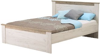 Manželská posteľ henry 160x200cm - dub biely/dub šedý