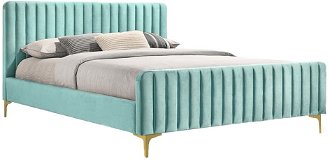 Manželská posteľ s roštom Kaisa 160x200 cm - neo mint / zlatá matná