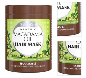 Maska na suché a poškodené vlasy GlySkinCare Organic Macadamia Oil Hair Mask - 300 ml (WYR000267) + darček zadarmo 3