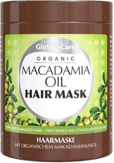 Maska na suché a poškodené vlasy GlySkinCare Organic Macadamia Oil Hair Mask - 300 ml (WYR000267) + DARČEK ZADARMO 2