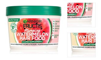 Maska pre jemné vlasy bez objemu Garnier Fructis Watermelon Hair Food 3 Usage Mask - 400 ml (C6845100) + darček zadarmo 3