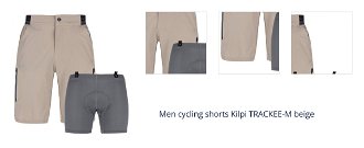 Men cycling shorts Kilpi TRACKEE-M beige 1
