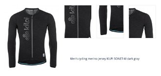 Men's cycling merino jersey KILPI SONET-M dark gray 1