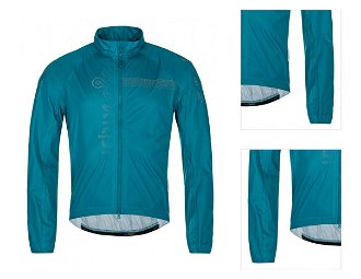 Men's cycling waterproof jacket KILPI RAINAR-M turquoise 3