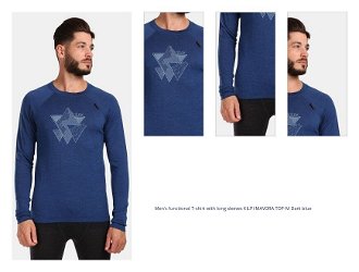 Men's functional T-shirt with long sleeves KILPI MAVORA TOP-M Dark blue 1
