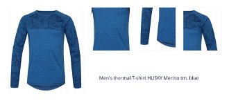 Men's thermal T-shirt HUSKY Merino tm. blue 1