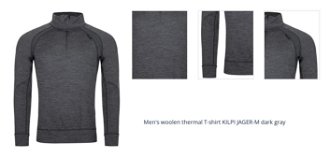 Men's woolen thermal T-shirt KILPI JAGER-M dark gray 1