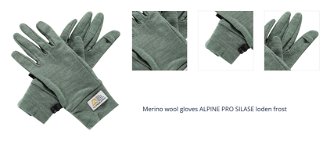 Merino wool gloves ALPINE PRO SILASE loden frost 1