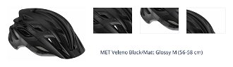 MET Veleno Black/Matt Glossy M (56-58 cm) Prilba na bicykel 1