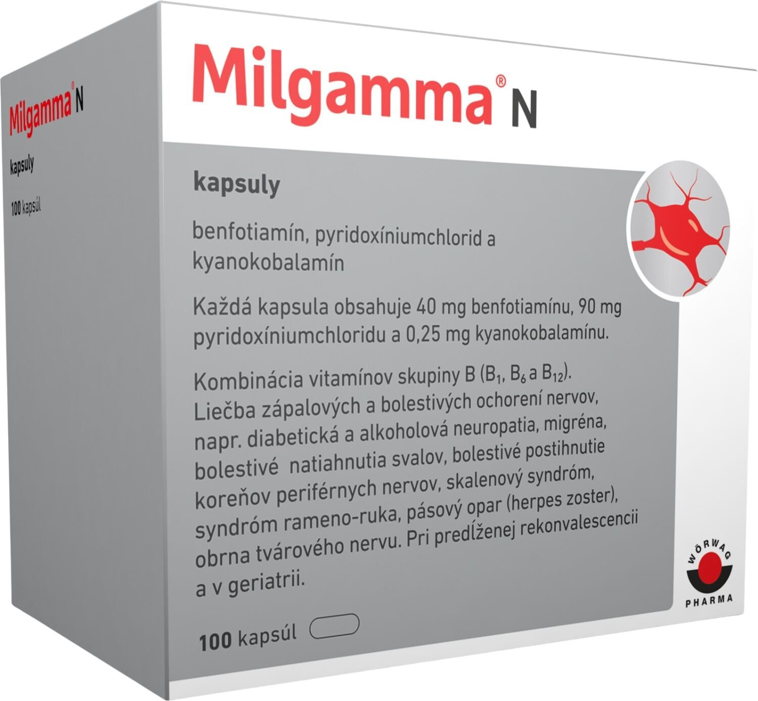 Milgamma N trojkombinacia vitaminov 100 kapsúl