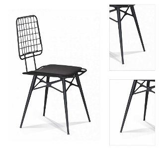 Moderná kovová stolička s polstrovaním stylish - čierna 3