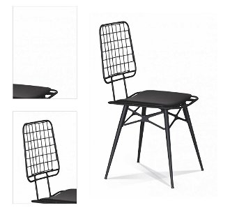 Moderná kovová stolička s polstrovaním stylish - čierna 4