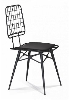 Moderná kovová stolička s polstrovaním stylish - čierna 2