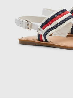 Modro-biele dámske vzorované sandále s koženými detailmi Tommy Hilfiger 8