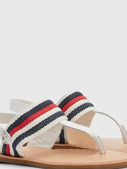 Modro-biele dámske vzorované sandále s koženými detailmi Tommy Hilfiger 5