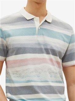 Modro-šedé pánske pruhované polo tričko Tom Tailor 5