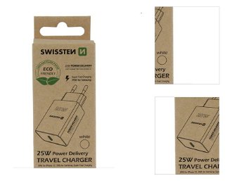 Nabíjačka Swissten pre iPhone a Samsung 25 W, biela, eco balenie 3