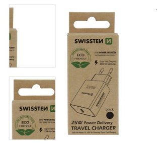 Nabíjačka Swissten pre iPhone a Samsung 25 W, čierna, eco balenie 4