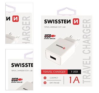 Nabíjačka Swissten Smart IC 1A s USB konektorom, biela 4