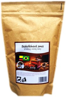 Najtelo BEZKOFEÍNOVÁ pražená zrnková káva 50%kolumbia 50% Brazilia 500 g
