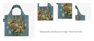 Nákupná taška LOQI Museum, Van Gogh - Flower Pattern Blue 1