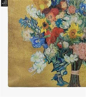 Nákupná taška LOQI Museum, Van Gogh - Flower Pattern Gold 8