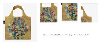 Nákupná taška LOQI Museum, Van Gogh - Flower Pattern Gold 1