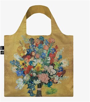 Nákupná taška LOQI Museum, Van Gogh - Flower Pattern Gold 2