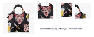 Nákupná taška LOQI Snask Tiger Snake Beer Black 1