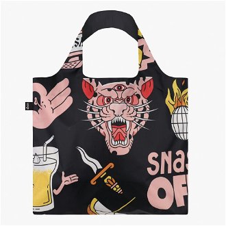 Nákupná taška LOQI Snask Tiger Snake Beer Black 2
