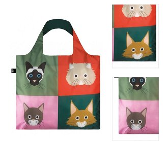 Nákupná taška LOQI Stephen Cheetham Cats Recycled 3