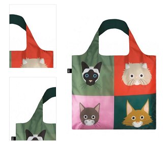Nákupná taška LOQI Stephen Cheetham Cats Recycled 4