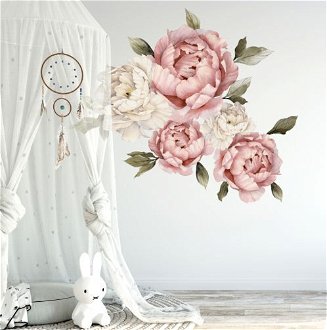 Nálepka na stenu - kvety Pivonky staroružové veľkosť: L, laminát: lesklý