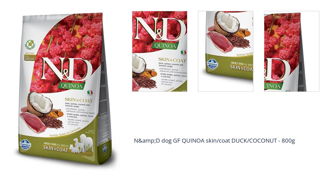 N&amp;D dog GF QUINOA skin/coat DUCK/COCONUT - 800g 1