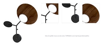 Nástenná lampa Ballon 3 pravostranná, viac variantov - TUNTO Model: černý rám a krycí část, panel ořechová překližka 1