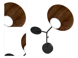 Nástenná lampa Ballon 3 pravostranná, viac variantov - TUNTO Model: černý rám a krycí část, panel ořechová překližka 4