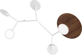 Nástenná lampa Ballon 5 B, viac variantov - TUNTO Model: bílý rám a krycí část, panel ořechová překližka 2