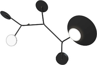 Nástenná lampa Ballon 5 B, viac variantov - TUNTO Model: černý rám a krycí část, panel černá překližka 2