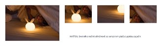 NATTOU Svetielko nočné silikónové so senzorom plaču Lapidou zajačik 1