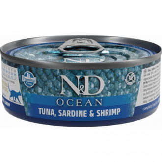 N&D Cat konzerva ocean tuniak, sardinka a krevety 70 g