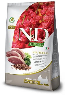 ND Dog GF Quinoa Adult Mini Neutered kačka, brokolica a špargľa 0,8 kg