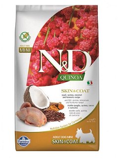 ND Dog GF Quinoa Adult Mini Skin prepelica a kokos 2,5 kg