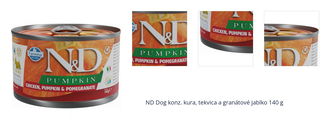 ND Dog konz. kura, tekvica a granátové jablko 140 g 1